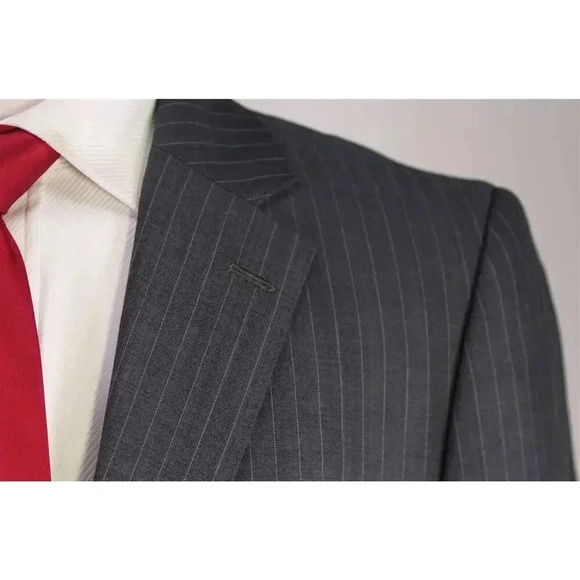 Paul Stuart Japan Gray Pinstripe 2-Btn Performance Wool Suit 40S - Picture 4 of 9
